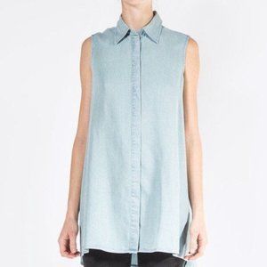 Acne Studios Chambray Sleeveless Tunic Shirt